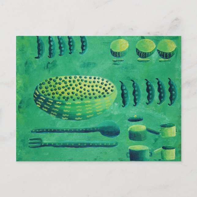 Carte Postale Petits pois avec bols Peinture (Devant)