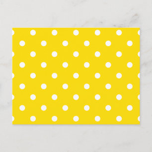 Carte Postale Petits Pois - Blanc sur Jaune Doré