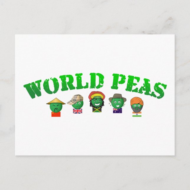 Carte Postale Petits Pois Mondiaux (Devant)