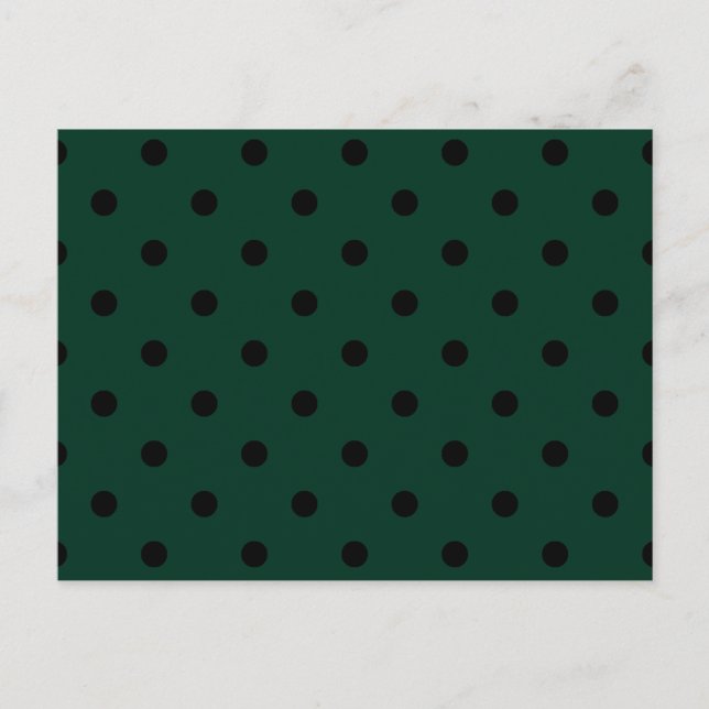 Carte Postale Petits Pois - Noir sur Vert foncé (Devant)