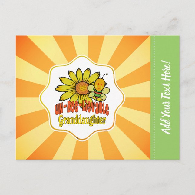 Carte Postale Petits tournesols et abeilles incroyables (Devant)