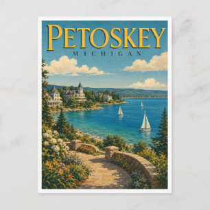 Carte Postale Petoskey Michigan Little Traverse Bay GeoSaga