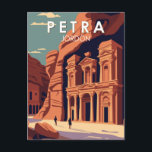 Carte Postale Petra Jordan Travel Art Vintage<br><div class="desc">OEuvre vectorielle Petra. Petra est un site archéologique célèbre dans le désert du sud-ouest de la Jordanie. Datant d'environ 300 av. J.-C.,  c'était la capitale du royaume nabatéen.</div>