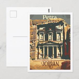 Carte Postale Petra Jordan Vintage Lieu de voyage célèbre