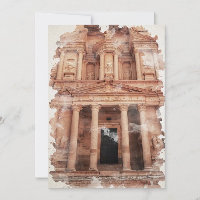Carte postale Petra Jordan Watercolor (Devant)