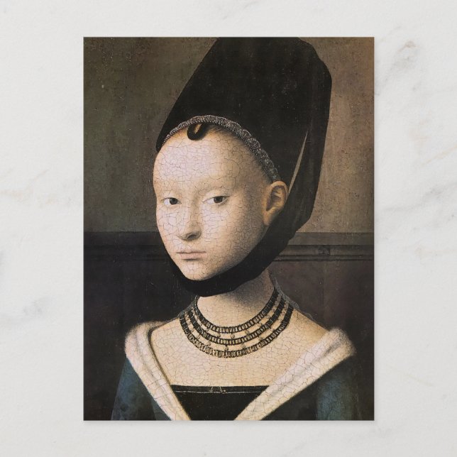 Carte Postale Petrus Christus portrait d'une jeune femme (Devant)