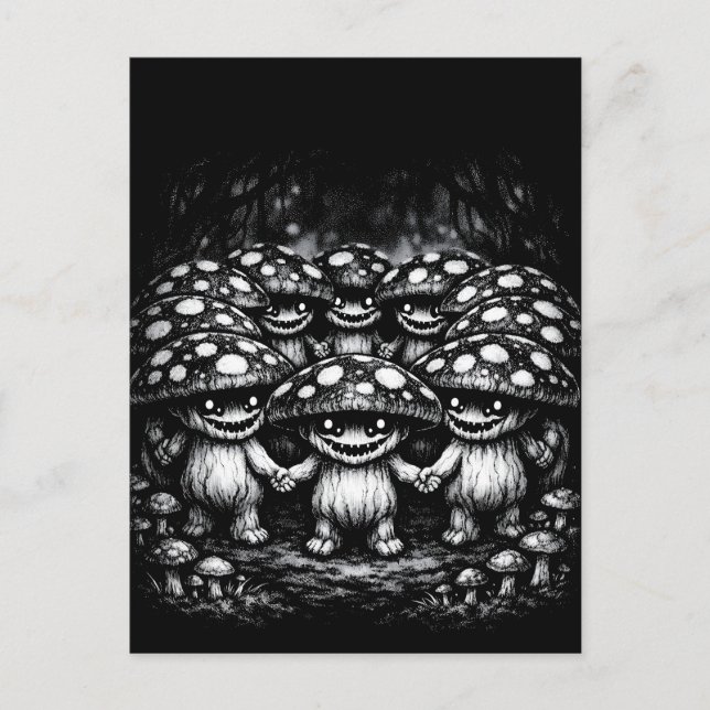 Carte Postale Peuple Champignon •  Créatures de la forêt par Bur (Devant)
