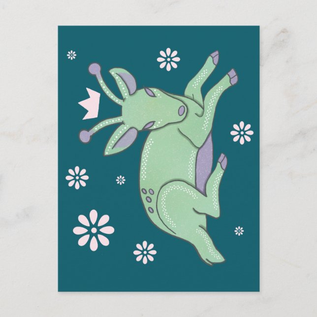 Carte Postale Peuple de cerfs extraterrestres Art folklorique |  (Devant)