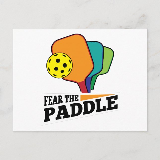 Carte Postale Peur Paddle Funny Pickleball Picklballs et Pi (Devant)