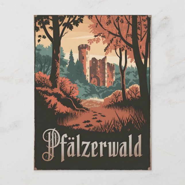 Carte Postale Pfälzerwald Forêt palatinée vintage (Devant)
