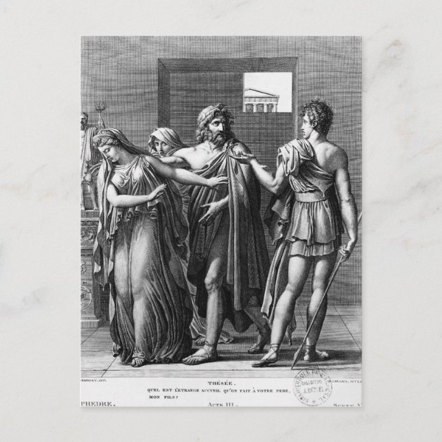 Carte Postale Phaedra, Thésée et Hippolytus (Devant)