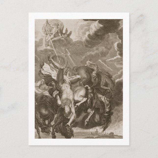 Carte Postale Phaeton décroché par Thunderbolt de Jupiter, 1731 (Devant)