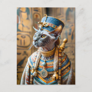 Carte Postale Pharaon sans cheveux avec couronne