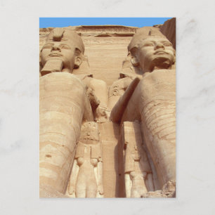 Carte Postale Pharaons - statues gigantesques, Abou Simbel, Egyp