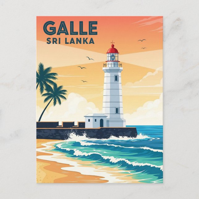Carte Postale Phare à Galle Sri Lanka Travel (Devant)