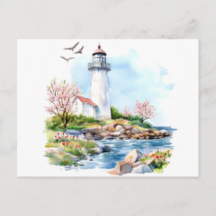 Carte Postale Phare Aquarelle