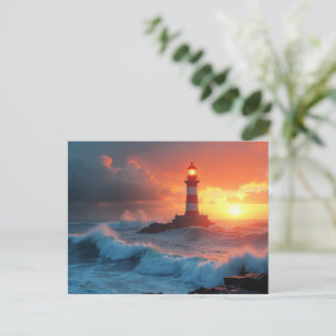 Carte Postale Phare au coucher du soleil