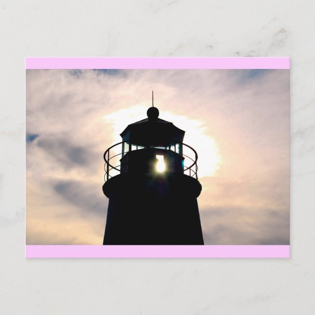 Carte Postale Phare au coucher du soleil (Devant)