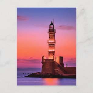 Carte Postale Phare au coucher du soleil