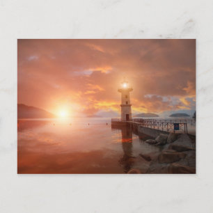 Carte Postale Phare au coucher du soleil