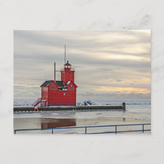 Carte Postale Phare connu sous le nom de Big Red en Holland Mich