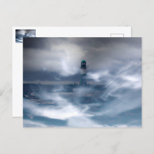 Carte Postale Phare dans la tempête - Mer Baltique