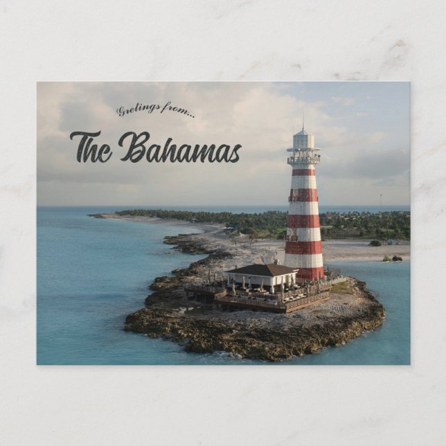 Carte Postale Phare dans Ocean Cay Les Bahamas (Devant)