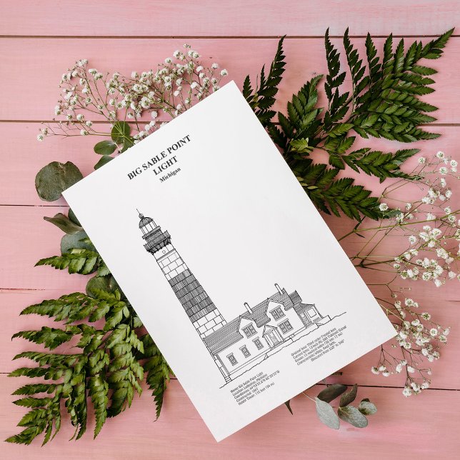 Carte Postale Phare de Big Sable Point - Michigan - BD (Big Sable Point Lighthouse - Michigan - BD. Postcard)