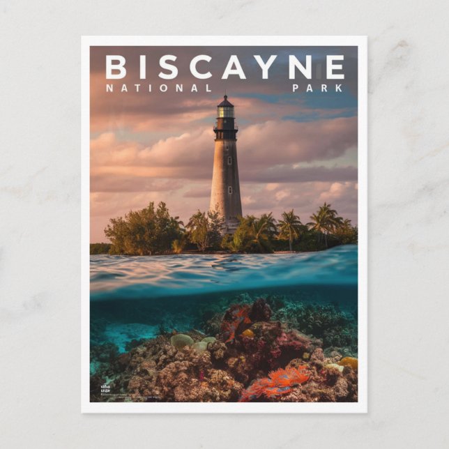 Carte Postale Phare de Biscayne National Park (Devant)