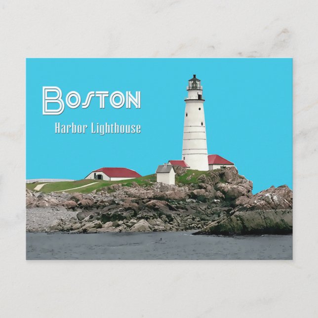 Carte Postale Phare de Boston Harbour (Devant)