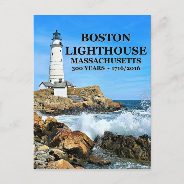 Carte Postale Phare de Boston, Massachusetts (Devant)