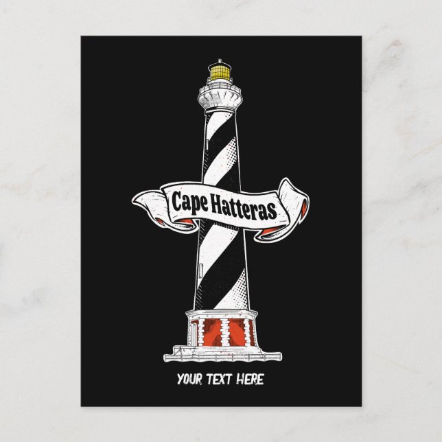Carte Postale Phare de Cape Hatteras noir et blanc (Devant)