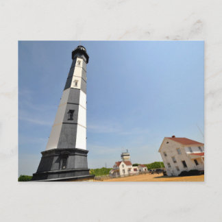 Carte Postale Phare de Cape Henry avec clôture blanche Va. Beach
