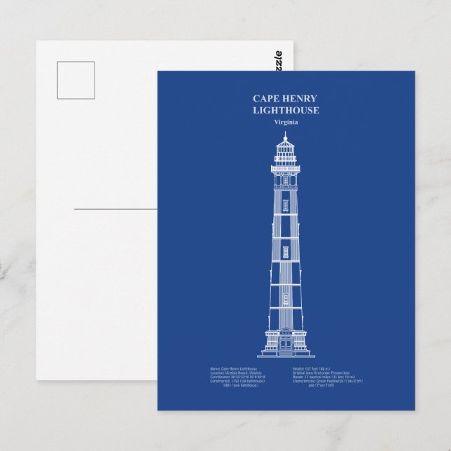 Carte Postale Phare de Cape Henry - Virginie – AD (Devant / Derrière)