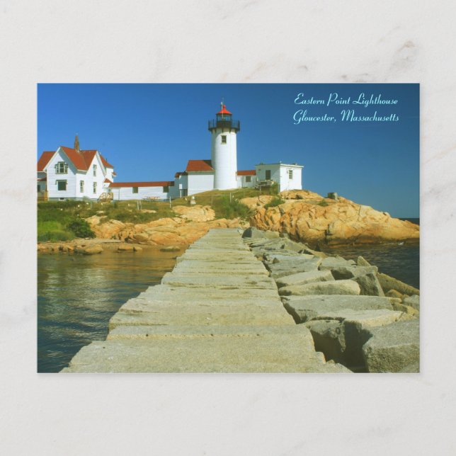 Carte Postale Phare de Eastern Point Gloucester MA (Devant)