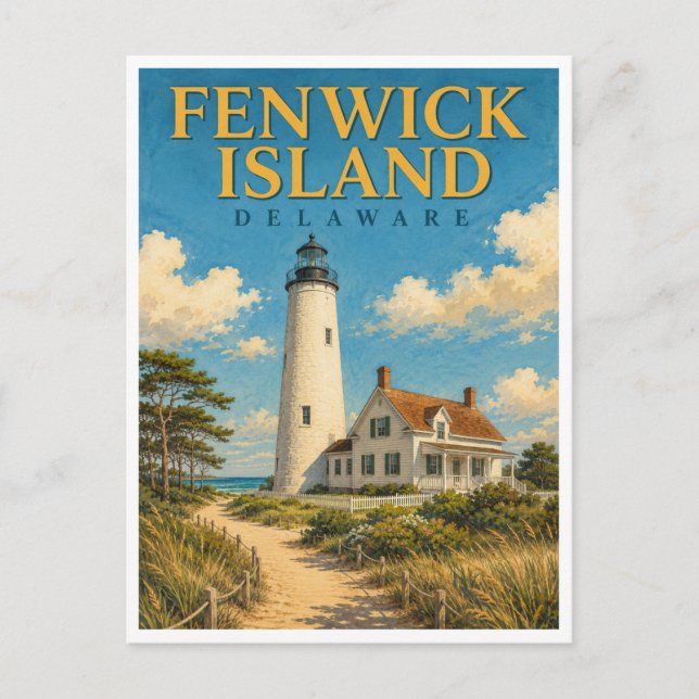 Carte Postale Phare de Fenwick Island Delaware GeoSaga (Devant)