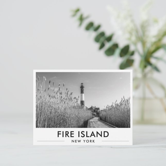 Carte Postale Phare de Fire Island New York (Debout devant)