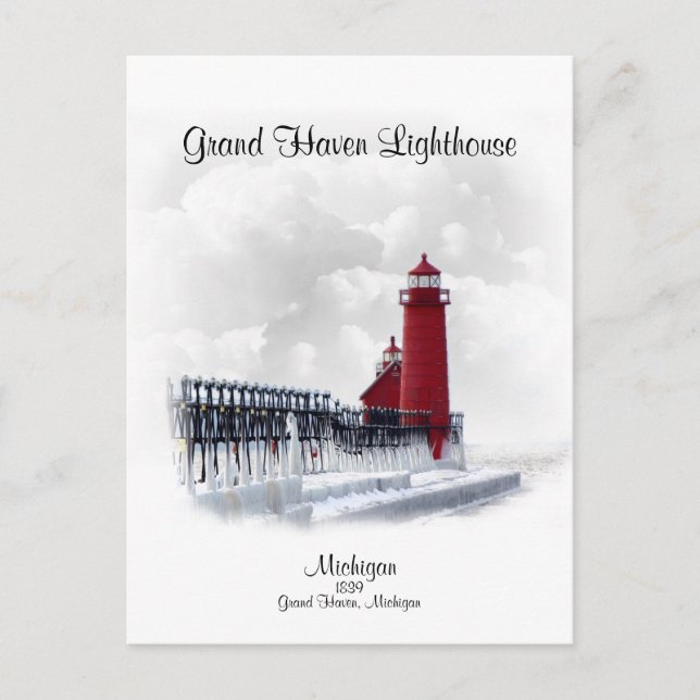 Carte Postale Phare de Grand Haven - Michigan (Devant)