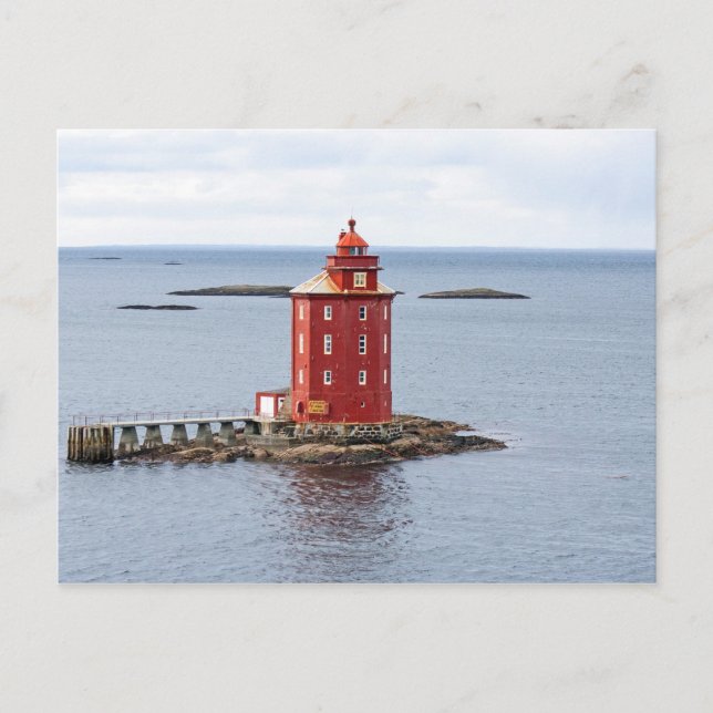 Carte Postale Phare de Kjeungskjaer, Norvège (Devant)