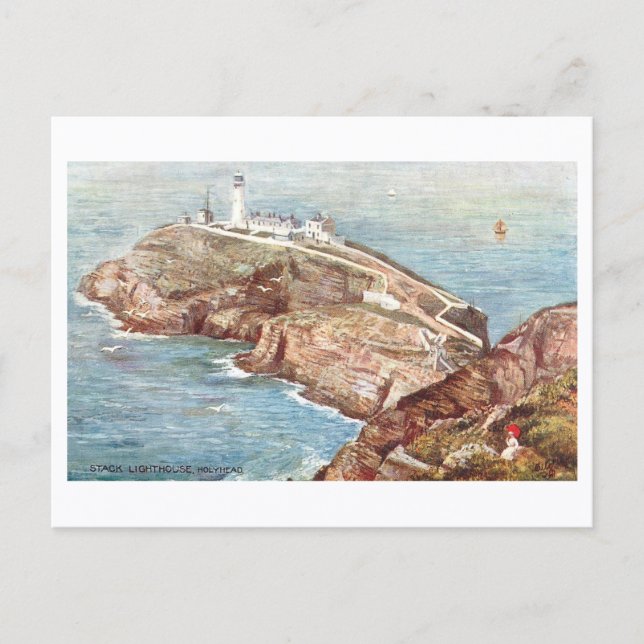 Carte Postale Phare de la pile, Holyhead, Pays de Galles (Devant)