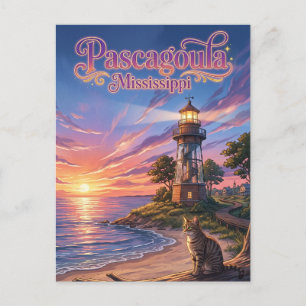 Carte Postale Phare de la rivière Pascagoula Mississippi