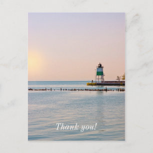 Carte Postale Phare de l'entrée sud-est du port de Chicago Merci