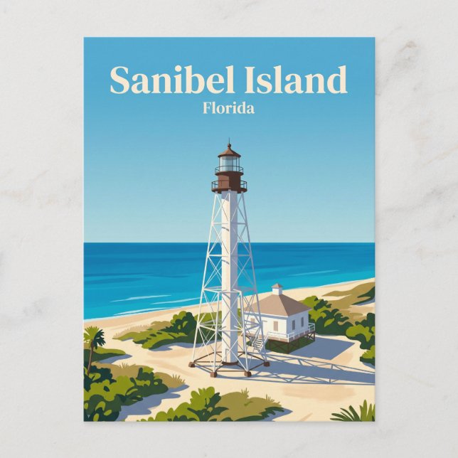Carte Postale Phare de l'île de Sanibel USA (Devant)