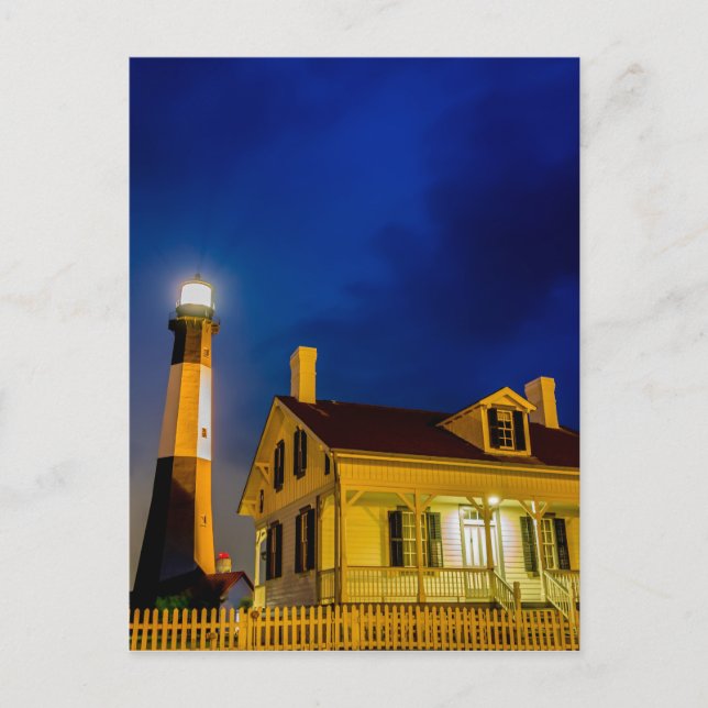 Carte Postale phare de l'île de tybee savannah georgia océan be (Devant)