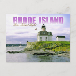 Carte Postale Phare de l'île rose, Newport, Rhode Island