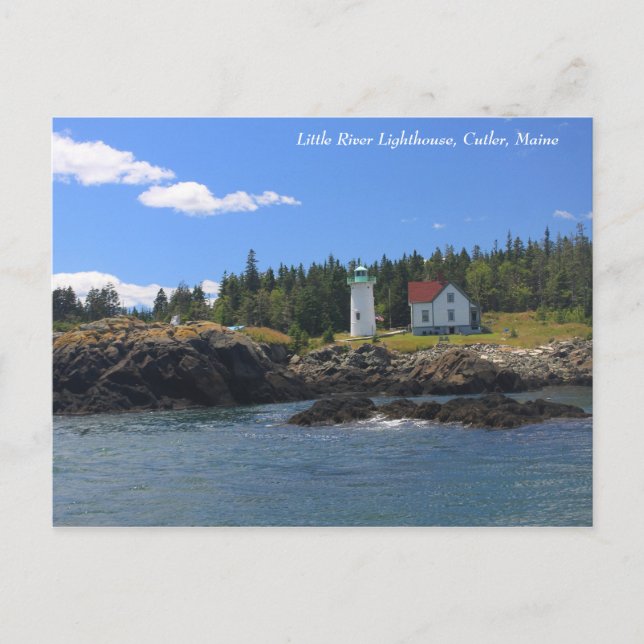 Carte Postale Phare de Little River, Cutler Maine (Devant)