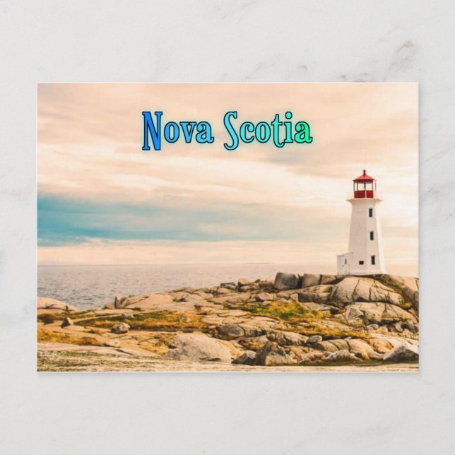 Carte Postale phare de Nouvelle-Écosse stylisé (Devant)