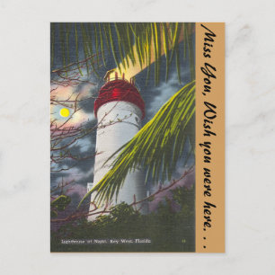 Carte Postale Phare de nuit Key West, Floride