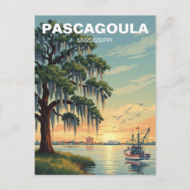 Carte Postale Phare de Pascagoula Mississippi (Devant)