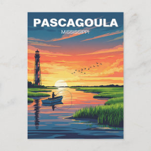 Carte Postale Phare de Pascagoula Mississippi